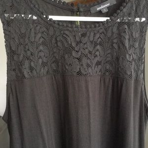 NWOT Black lace tank top